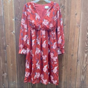 Eri + Ali dress from Anthro, orange floral, size 4
